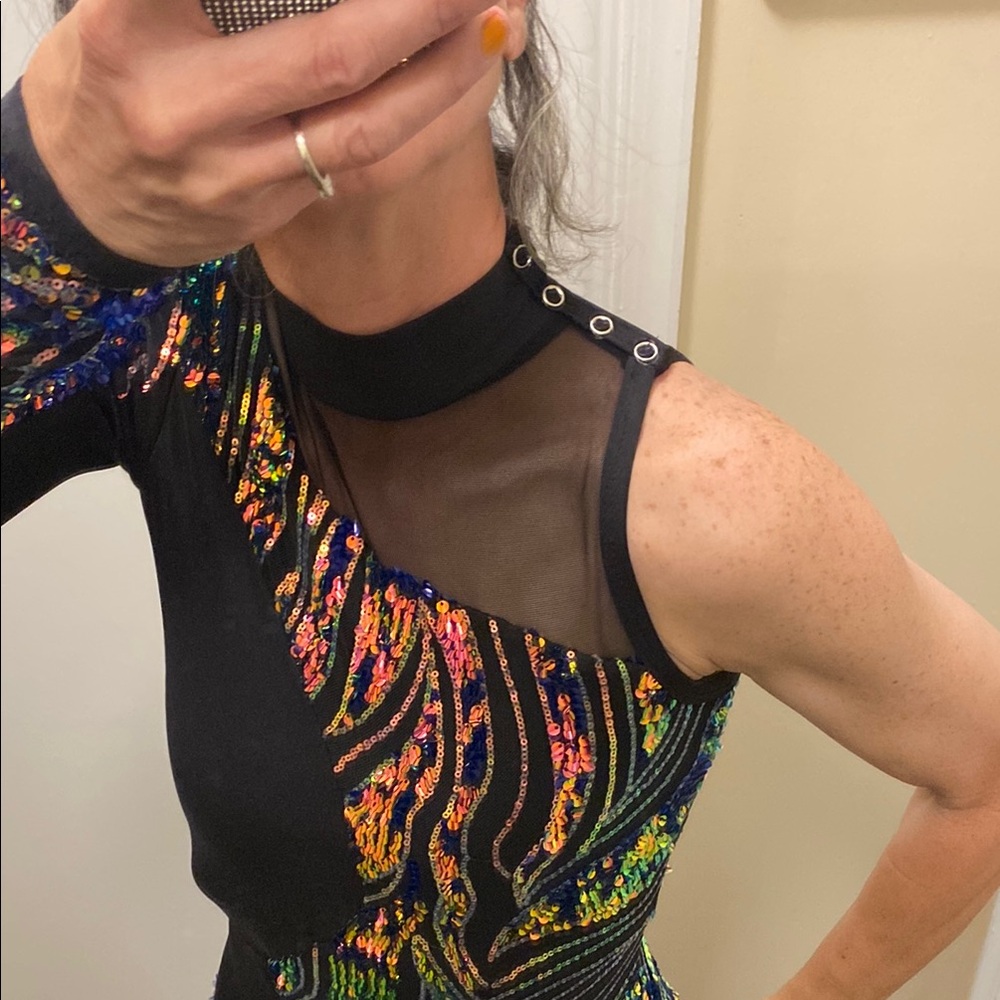 Intergalactic One Shoulder Sequin Jumpsuit - Picture 8 of 11
